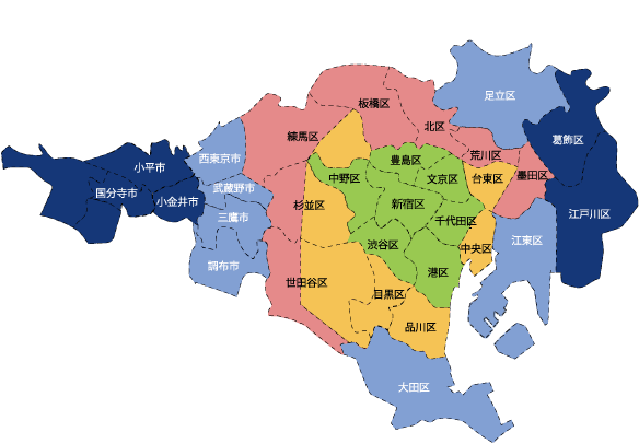 交通費エリアマップ